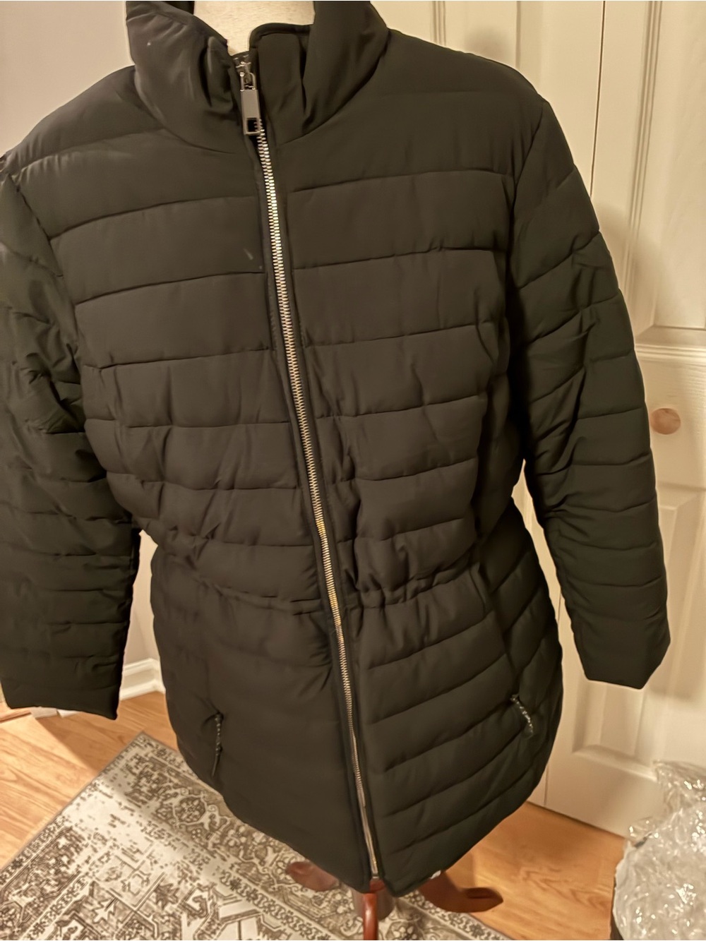 Michael Kors Black Quilted Long Puffer Coat